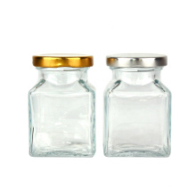 wholesale 5oz 150ml square glass food jam spice honey jars with metal lid